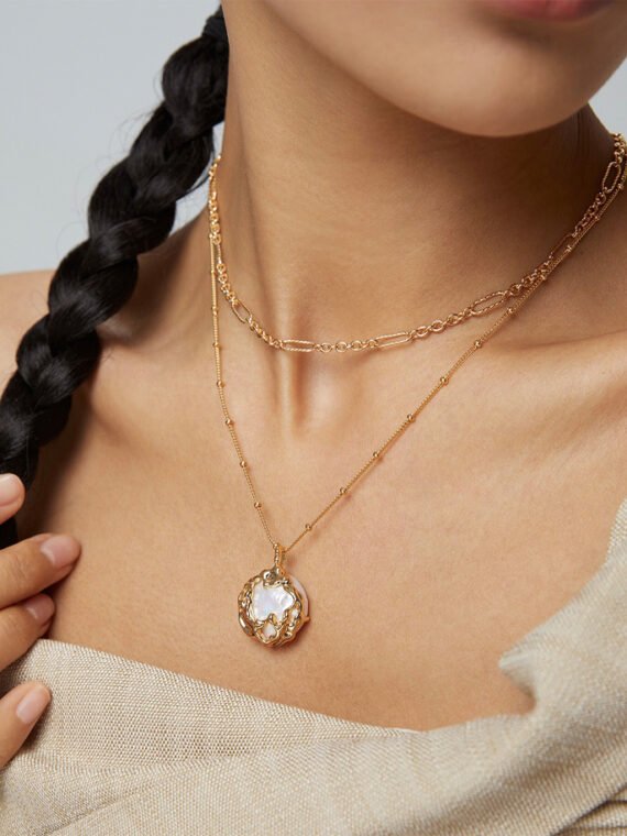 BAROQUE PEARL CHAIN NECKLACE