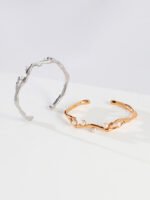 Sterling Sliver Cuff Bracelet 18K White Gold Plated