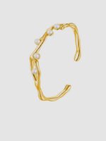 Sterling Sliver Cuff Bracelet 18K White Gold Plated