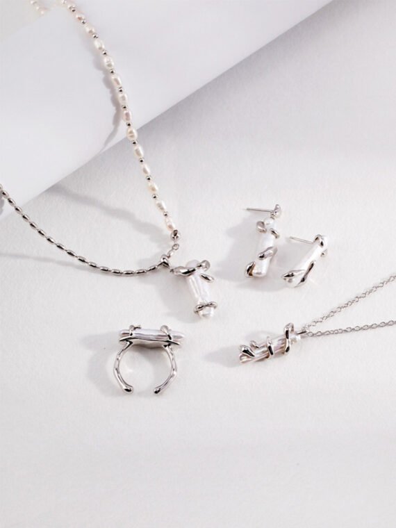 Natural Baroque Pearl Sterling Silver Ring 18ct Gold Plated